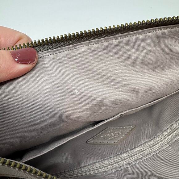 FOSSIL Kinley Leather Crossbody Bag Light Gray Bone Neutral Minimalist Classic - Picture 12 of 14